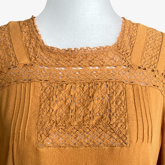 J. Crew Point Sur Lacey Top Marled Mushroom Gold Yellow 8 EUC - Picture 7 of 16